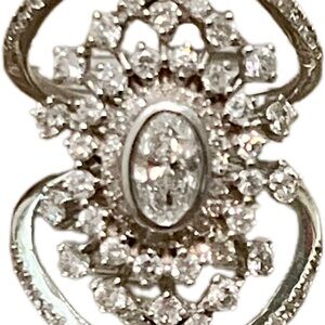 2ct 14k white gold natural diamond engagement ring